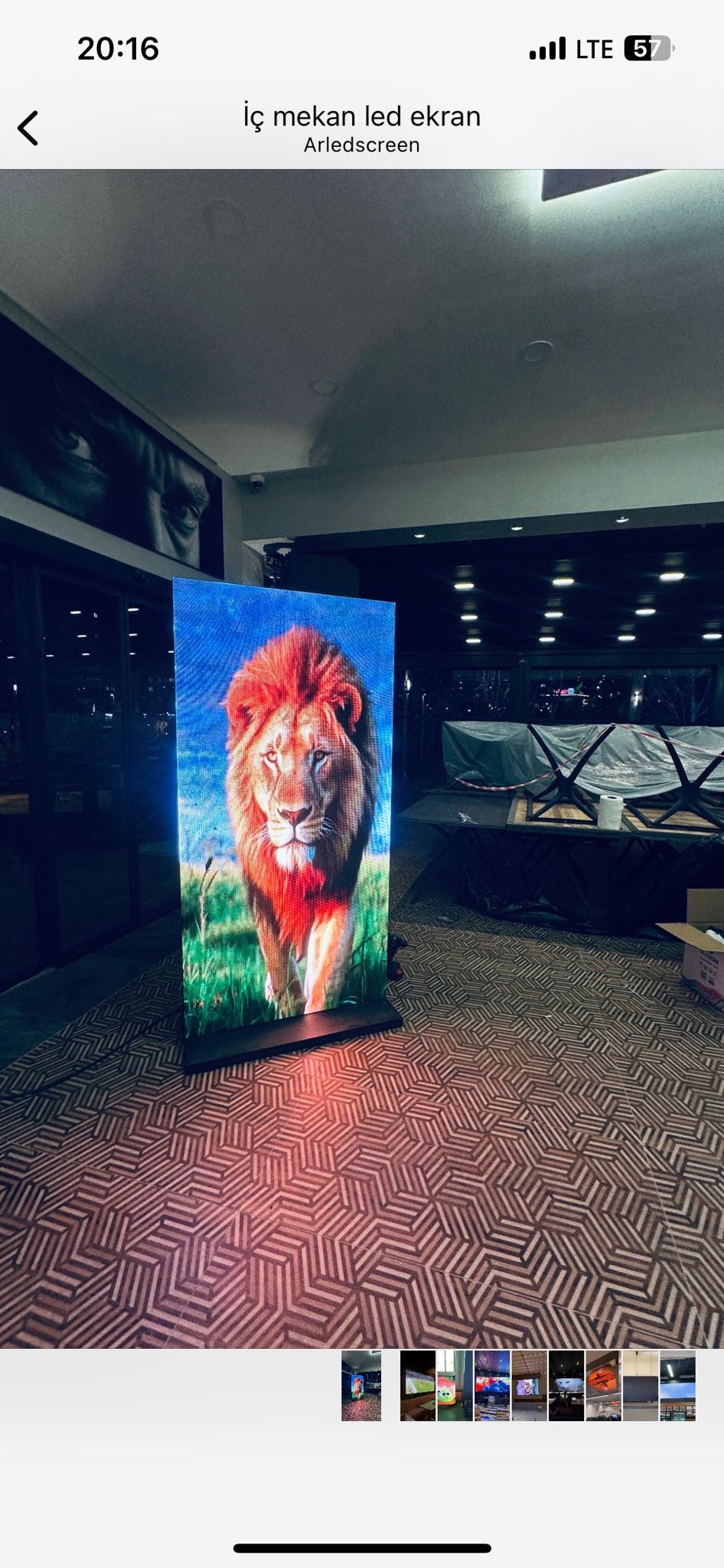 İç mekân LED ekran — içerik yayını